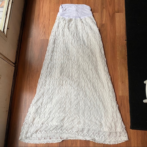 Cream Lace Maxi Skirt - Picture 2 of 3